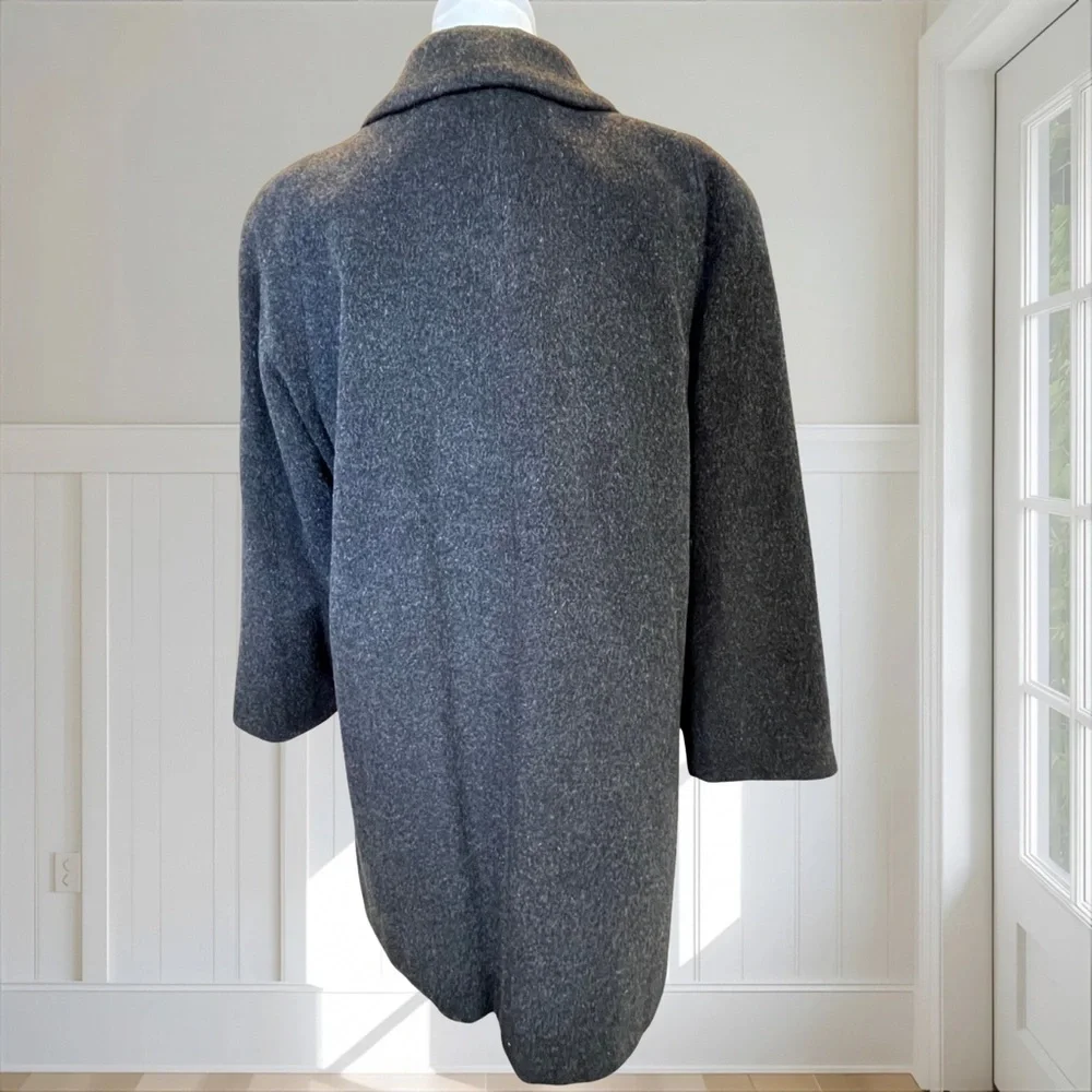 Vtg FORECASTER OF BOSTON Women's L/XL Wool Mohair Coat Dark Gray Union USA - Picture 5 of 13